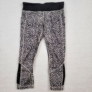 LULULEMON Pace Rival Crop Luxtreme Ace Spot Grain Black Mesh Cheetah Leopard 8
